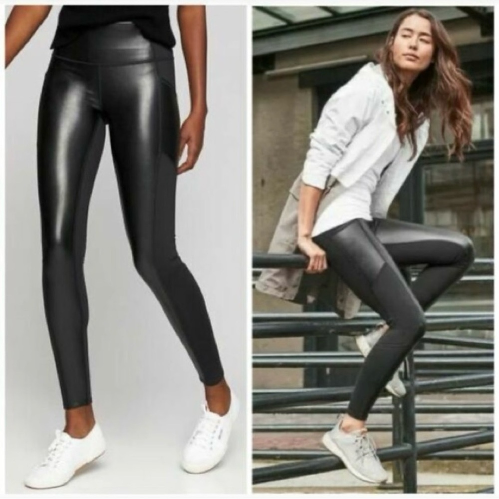 Athleta Delancy Gleam Faux leather leggings